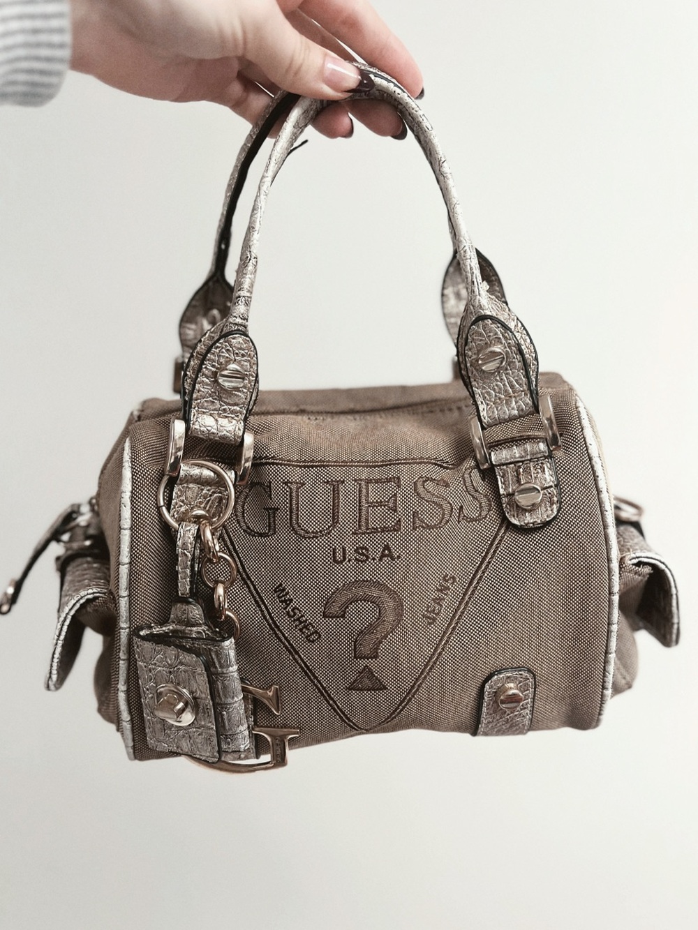 2002 RARE Vintage GUESS | Mini Duffle Handbag